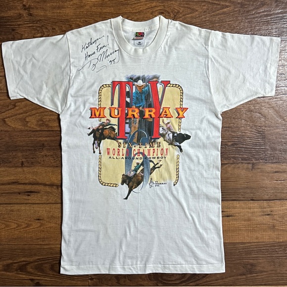 Ty Murray • All-Around Cowboy World Champion • 1998 • Signed • White • Shirt - Picture 3 of 10